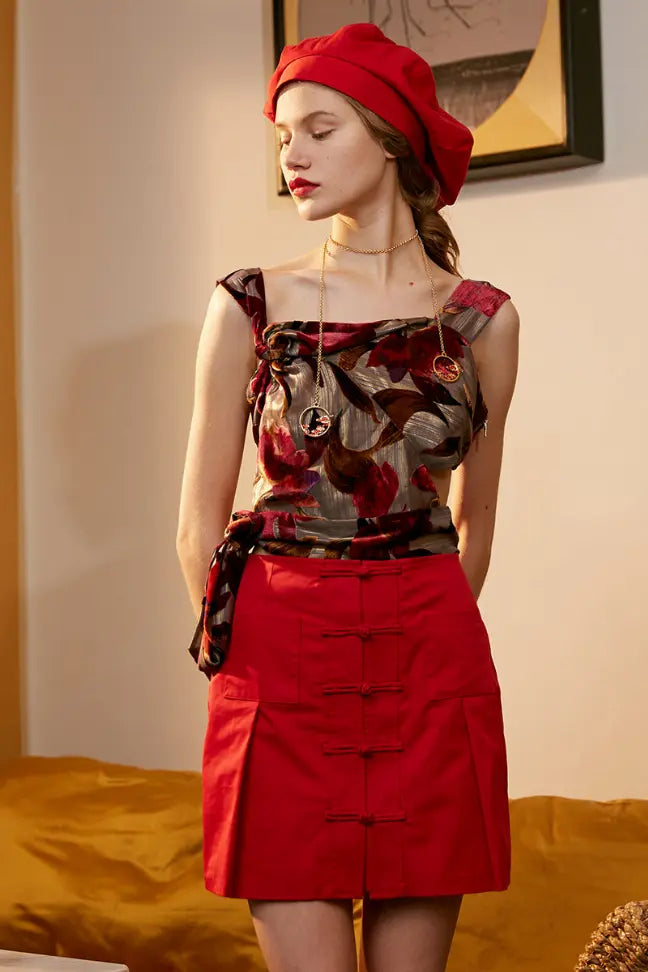 Rimless | Silk Napped Asymmetric Top Fangyan