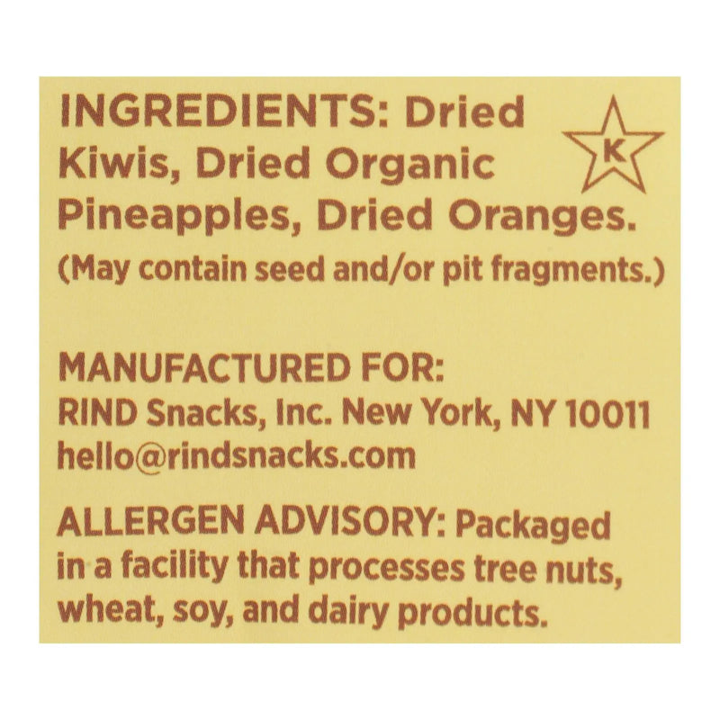 Rind Snacks - Dried Fruit Blend Tropical - Case Of 12 - 3 Oz Rind Snacks