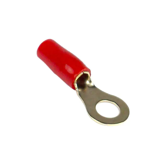 Ring Terminal 8ga. 10pcs. Gold;red Sleeve;xscorpion Xscorpion
