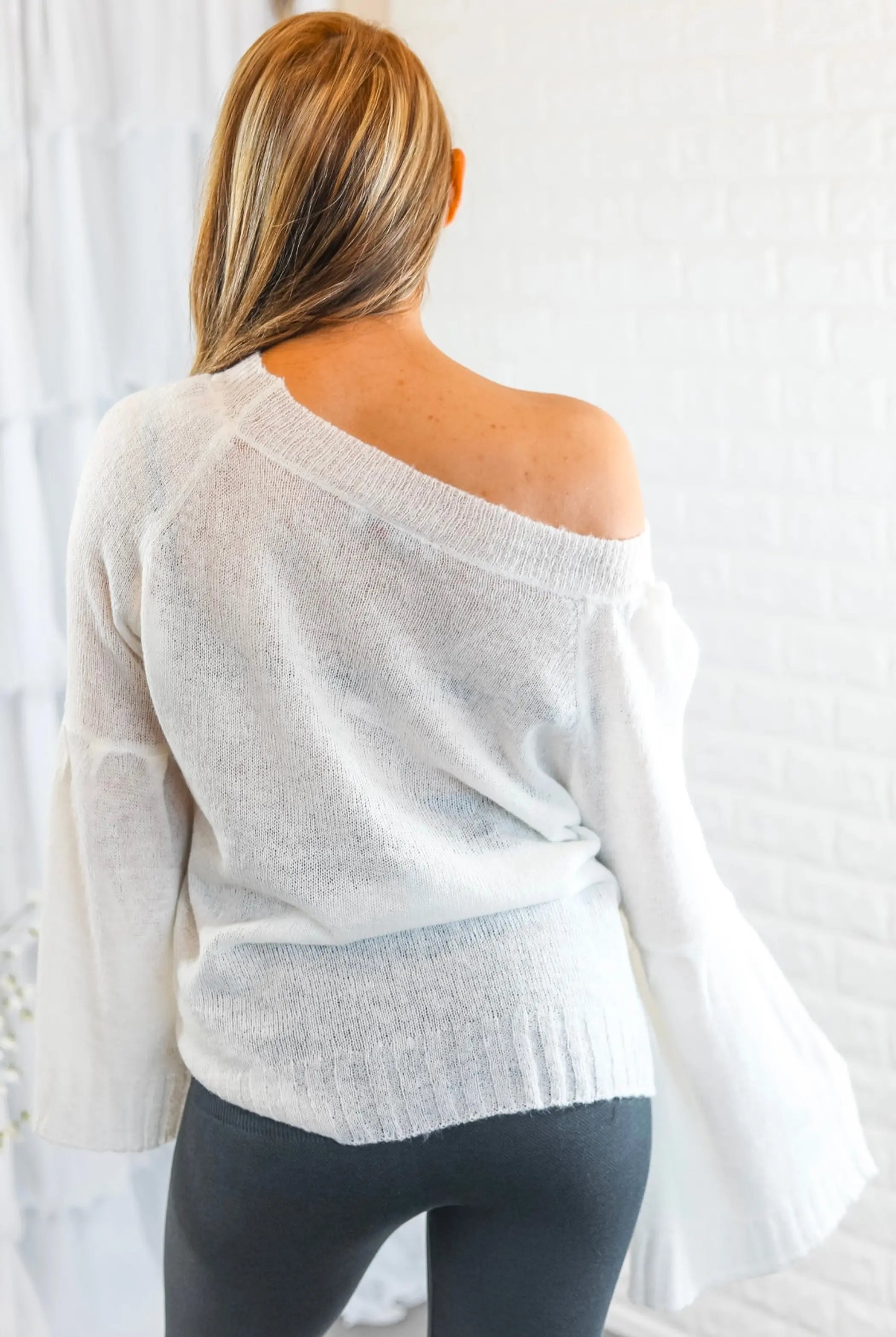Ring the Bell Sleeves Sheer Sweater SurelyMine
