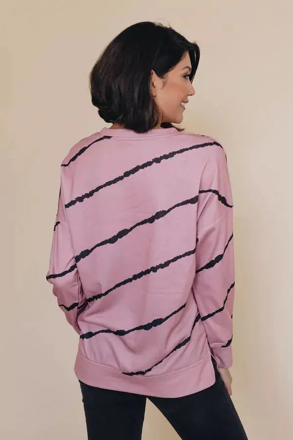 Rise Tie Dye Striped Pullover Stay Warm in Style