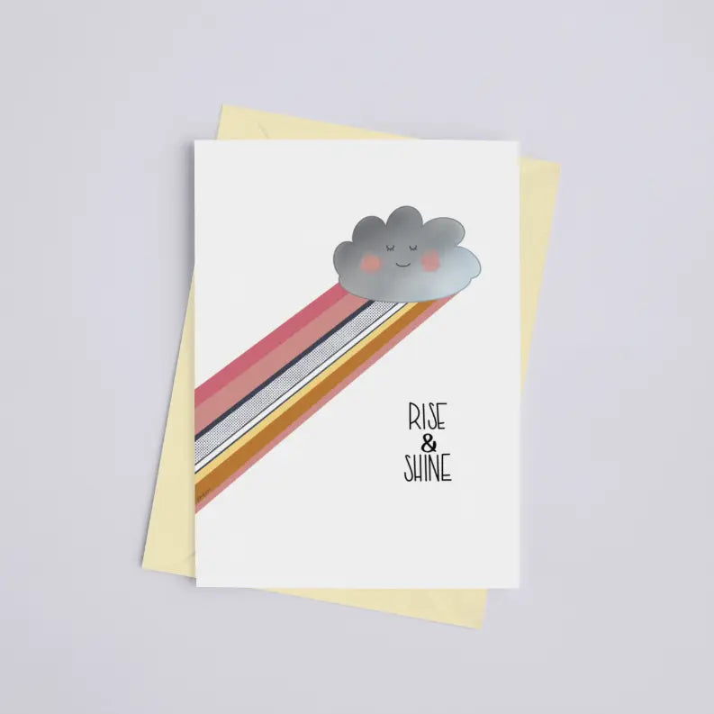 Rise & Shine - Greeting Card Black Cat Bazaar