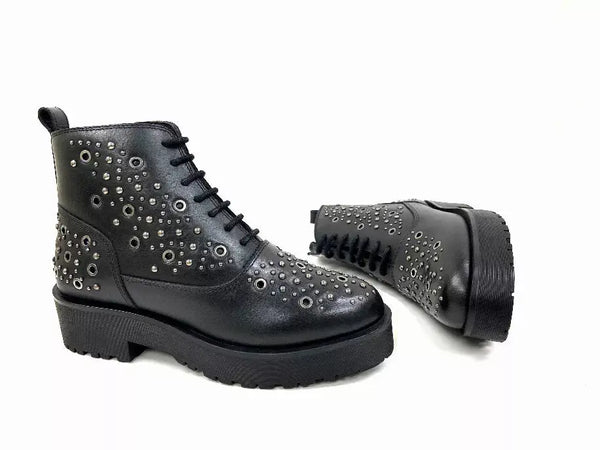 Robyn Black Studded Bootie Oobash