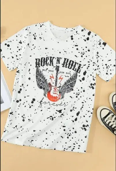 Rock N Roll Forever Graphic Tee Stay Warm in Style