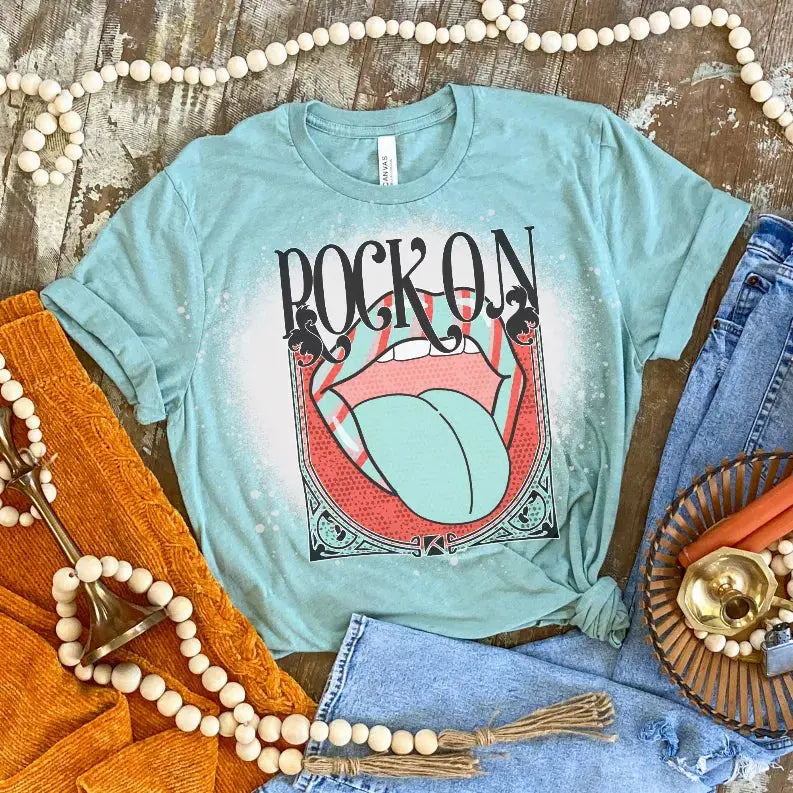 Rock On Bleached Shirt CK's Boutique