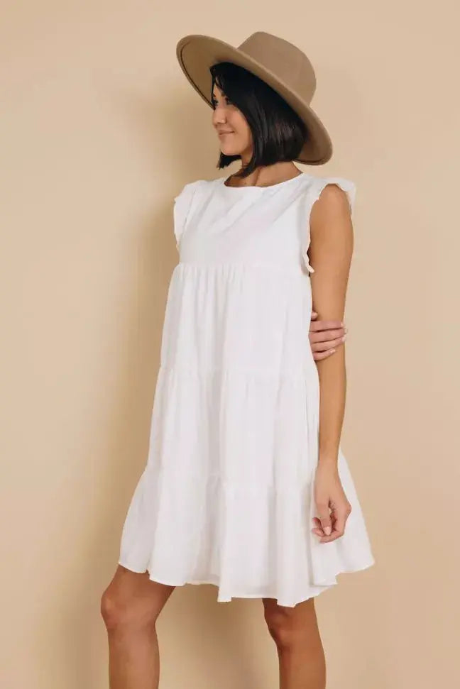 Rocky Ruffle Mini Dress Stay Warm in Style