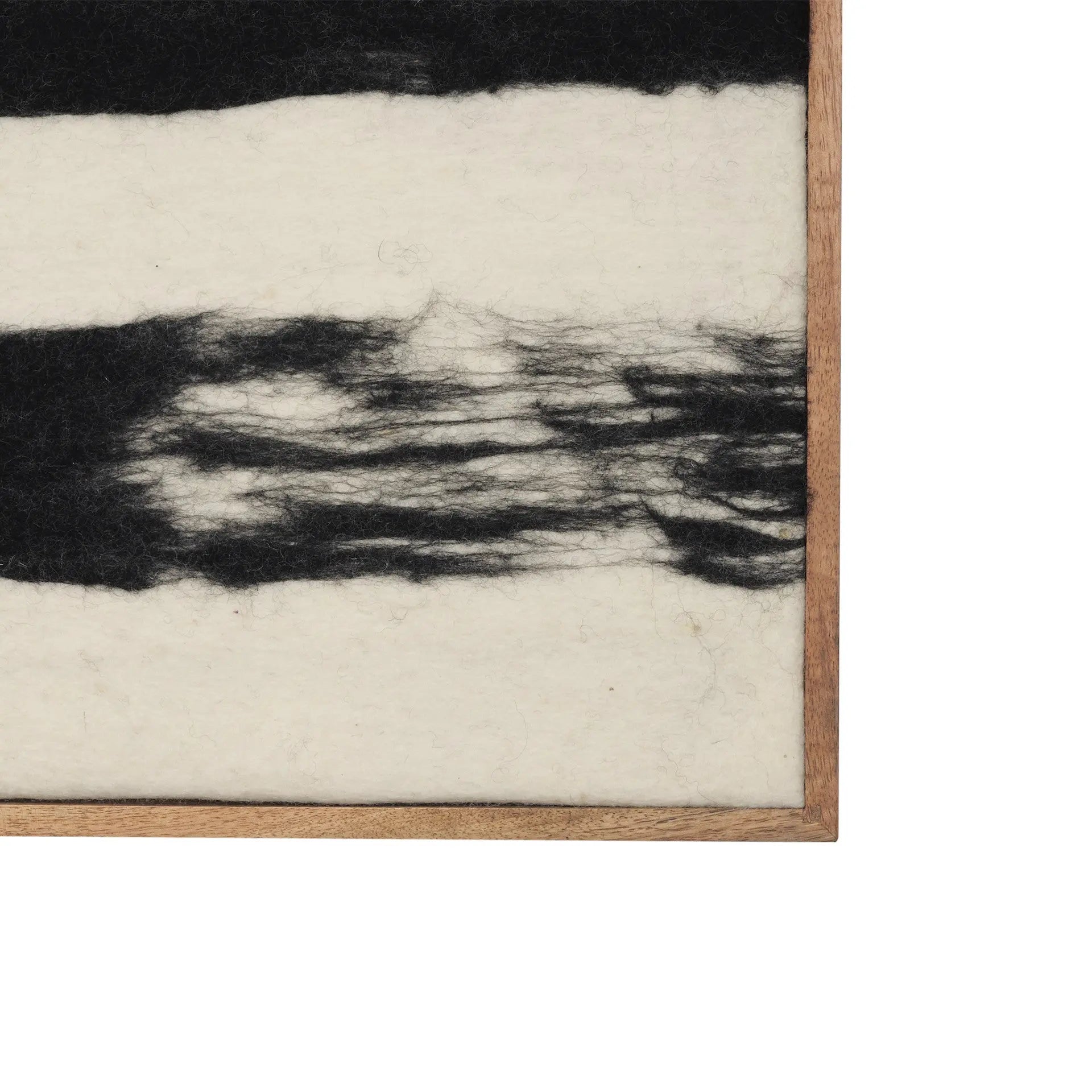 Rollins Small Cream w And Black Stripes Wool Framed Art Brown Framed Wall Art Homeroots Home Decor