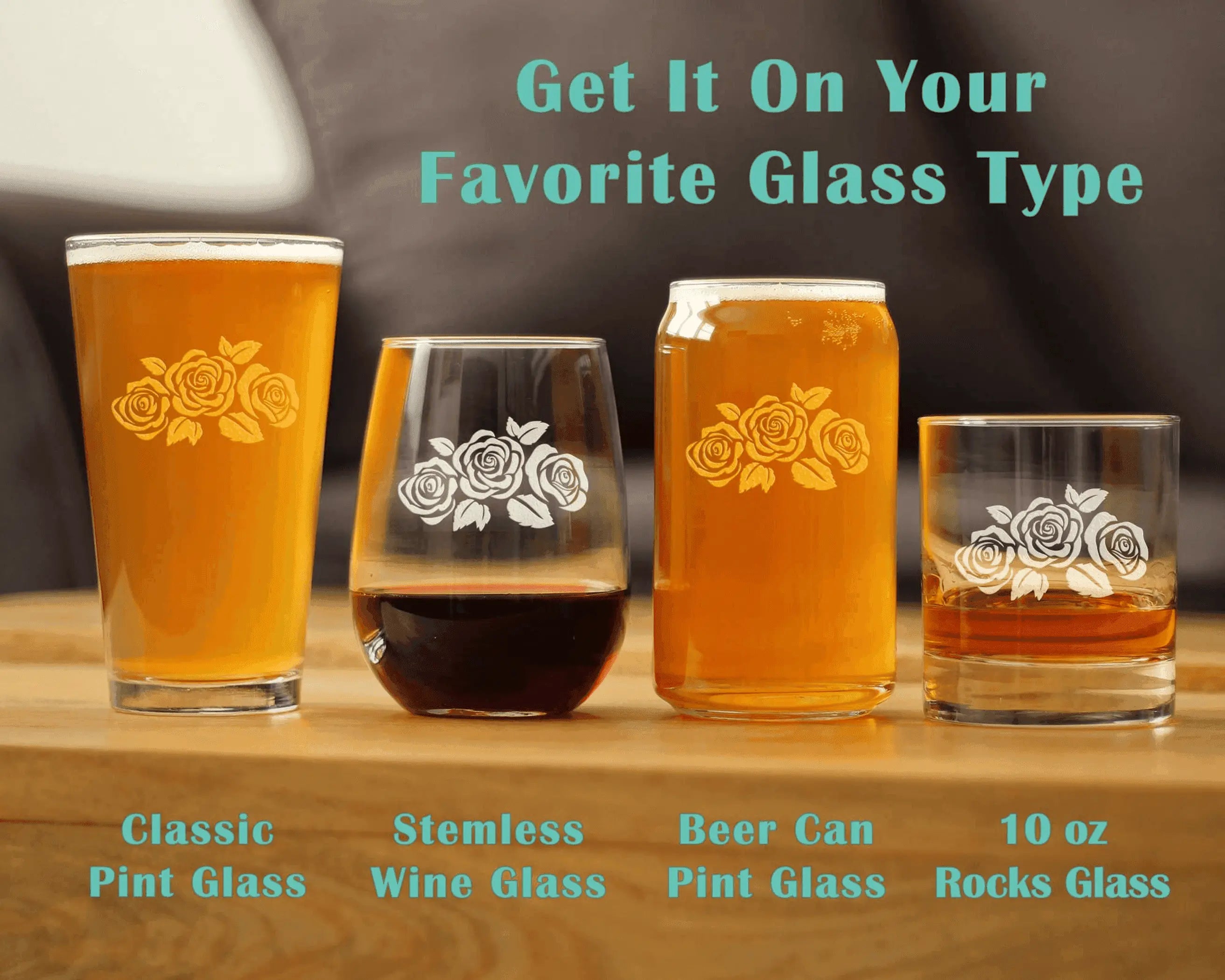 Roses Beer Can Pint Glass - Floral Gifts and Decor Bevvee