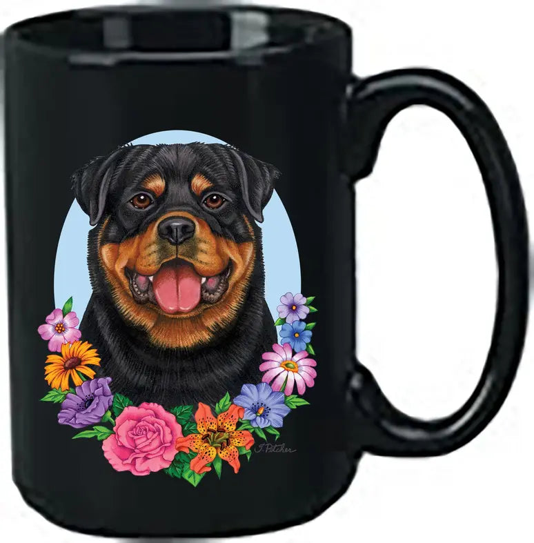Rottweiler - Best of Breed Ceramic 15oz Coffee Black Mug Best of Breed