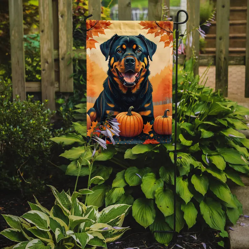 Rottweiler Fall Garden Flag Caroline's Treasures