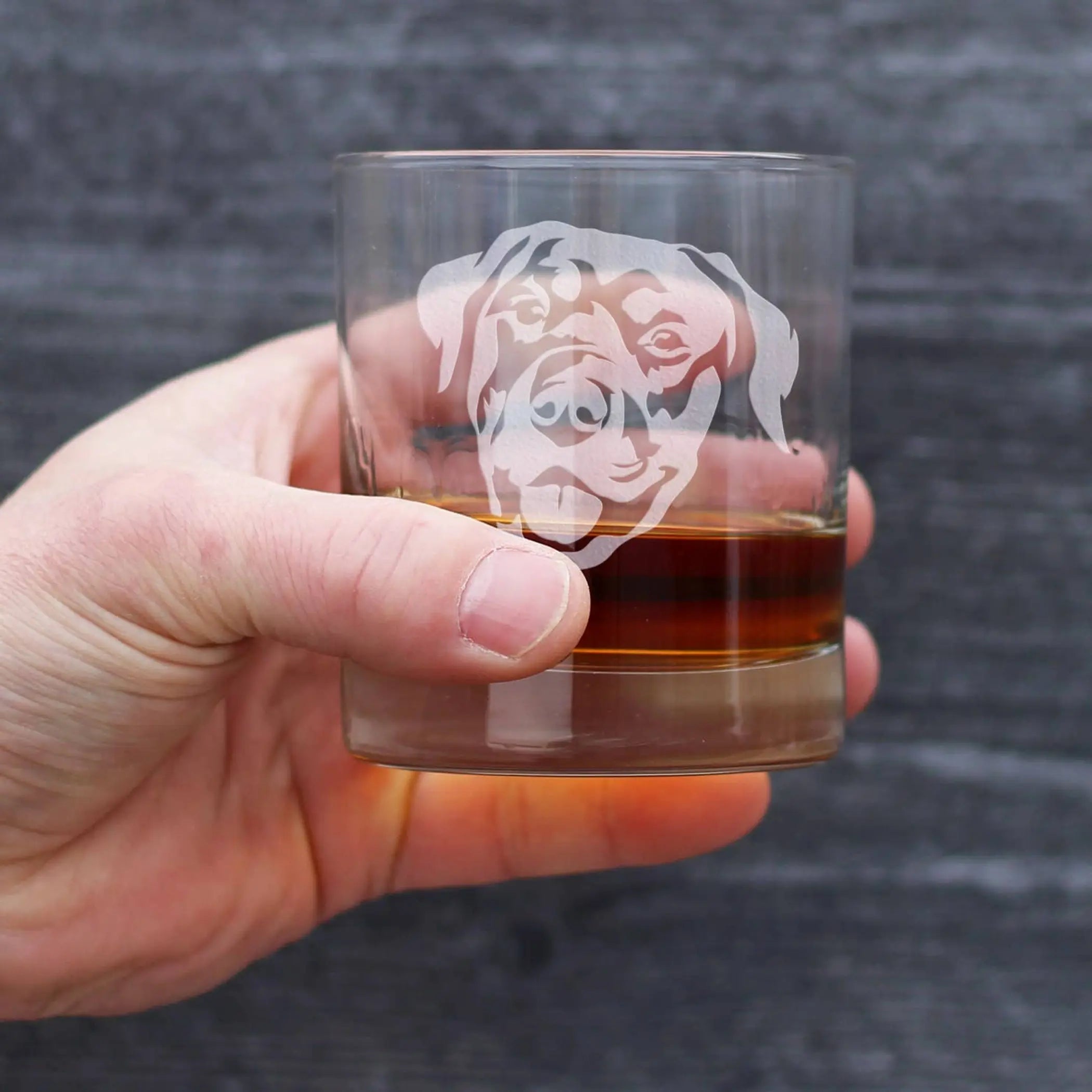 Rottweiler Whiskey Rocks Glass - Dog Gifts Bevvee