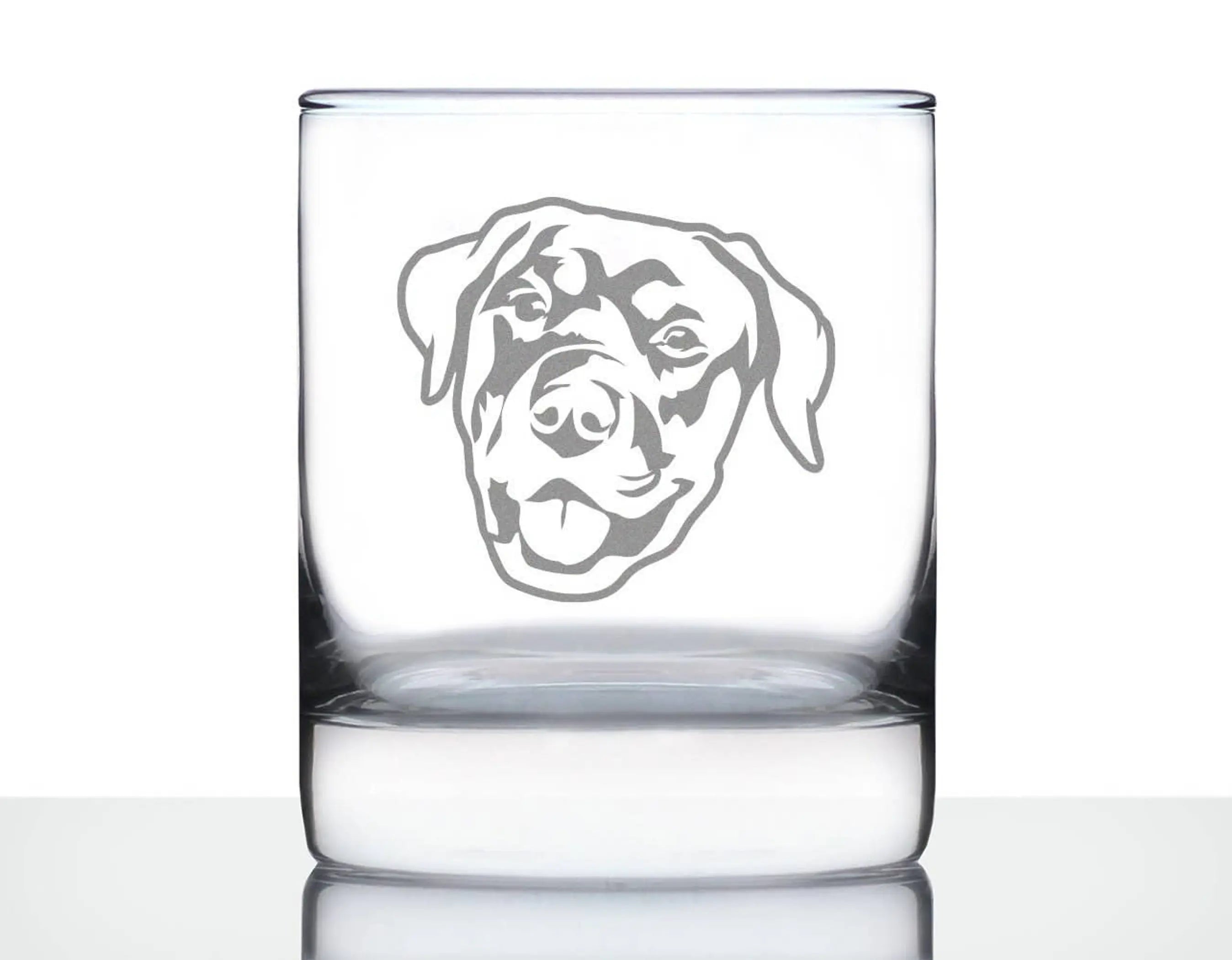 Rottweiler Whiskey Rocks Glass - Dog Gifts Bevvee