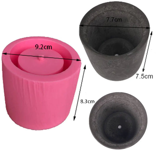 Round Cement Flower Pot Silicone Mold DIY Home Decoration Clay Crafts Succulent Plants 3D Handicraft Concrete Planter Vase Mould