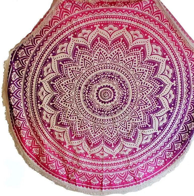 Round Mandala Tapestry Wild Lotus