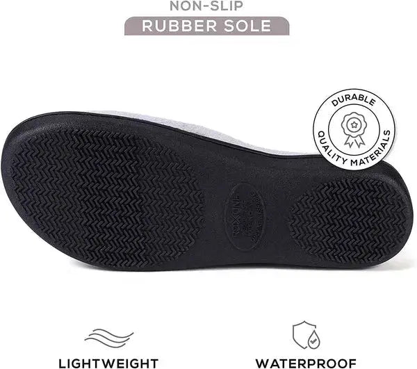 Roxoni Womens Soft Open Toe Slide Slippers, Indoor Outdoor Rubber Sole Roxoni