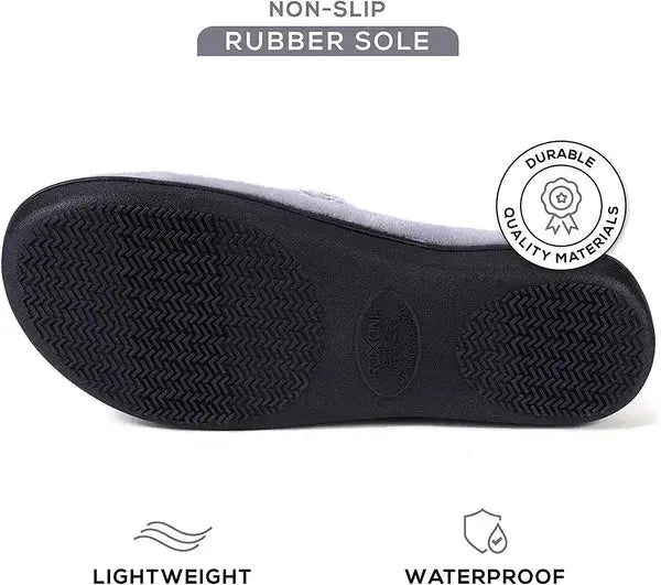 Roxoni Womens Soft Open Toe Slide Slippers, Indoor Outdoor Rubber Sole Roxoni