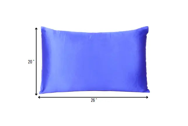 Royal Blue Dreamy Set Of 2 Silky Satin Standard Pillowcases Homeroots Bed & Bath