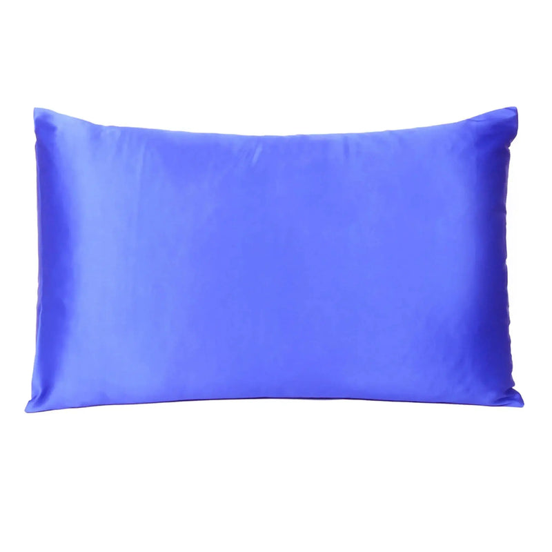 Royal Blue Dreamy Set Of 2 Silky Satin Standard Pillowcases Homeroots Bed & Bath