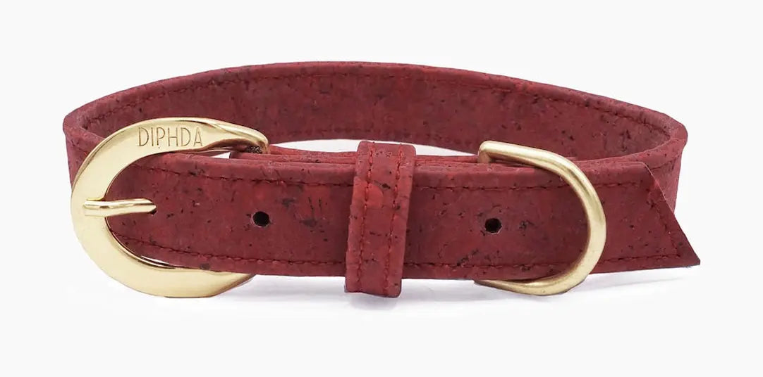 Ruby Red Cork Leather Collar DIPHDA