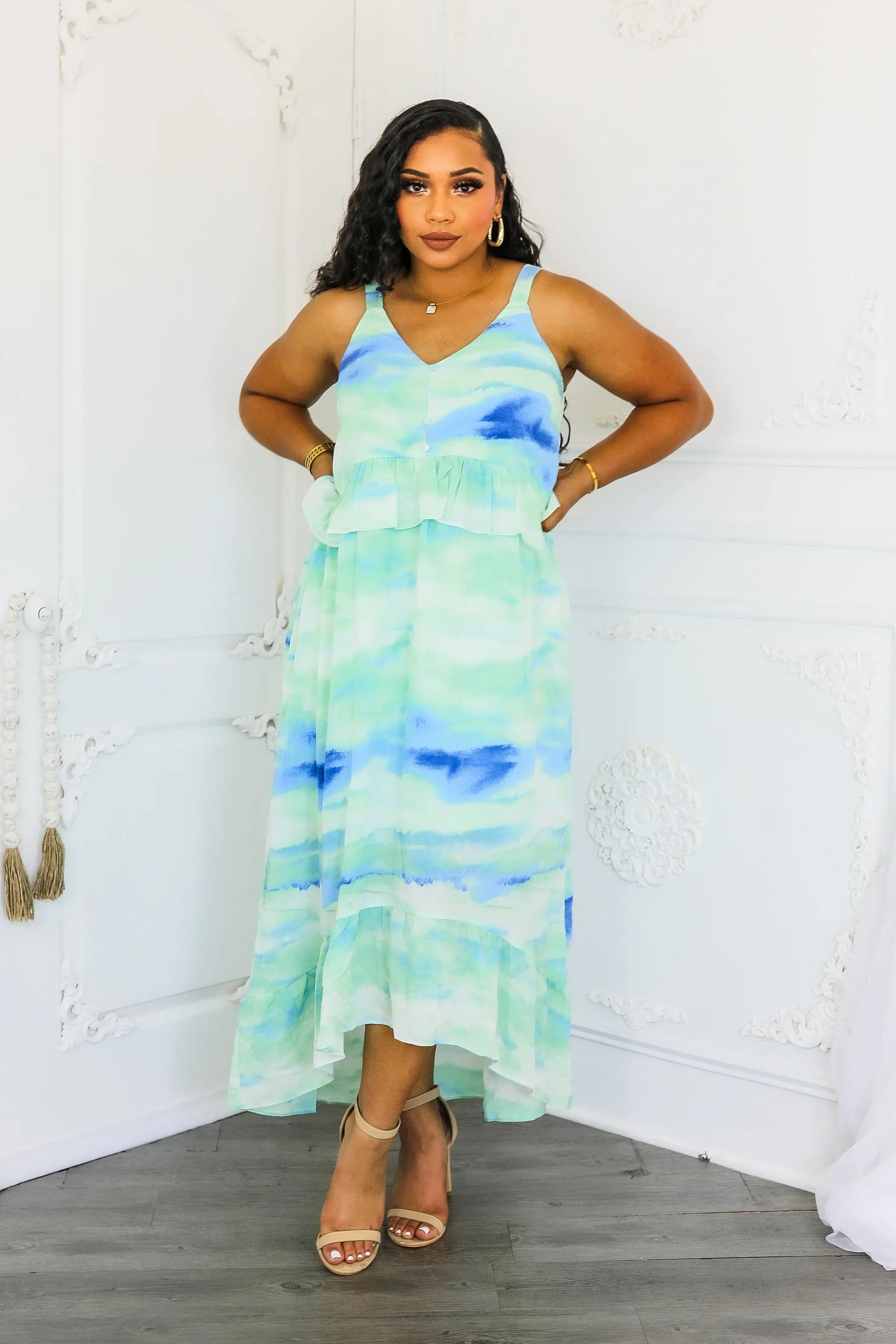 Ruffle High Low Maxi Dress SurelyMine