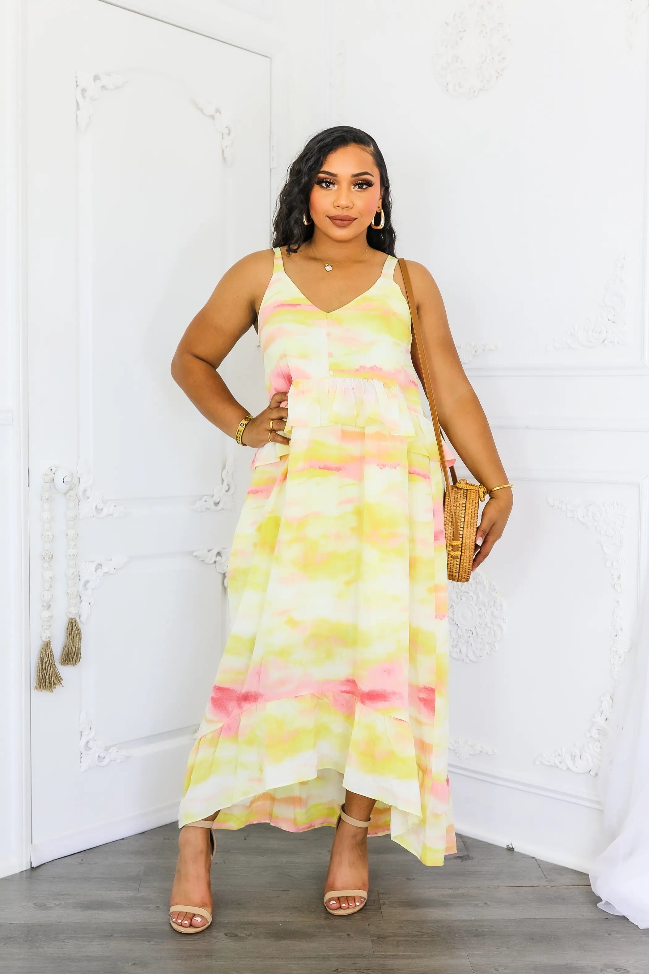 Ruffle High Low Maxi Dress SurelyMine