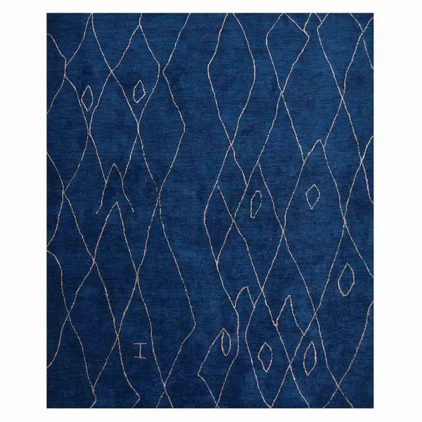 Rugsotic Carpets Hand Knotted Loom Silk Mix Area Rug Geometric Get My Rugs LLC
