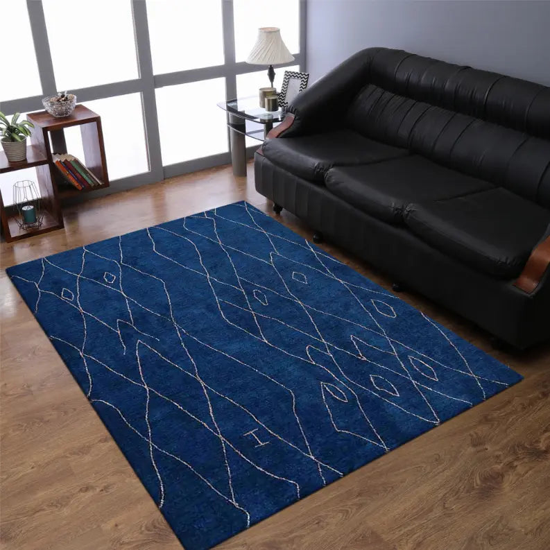 Rugsotic Carpets Hand Knotted Loom Silk Mix Area Rug Geometric Get My Rugs LLC