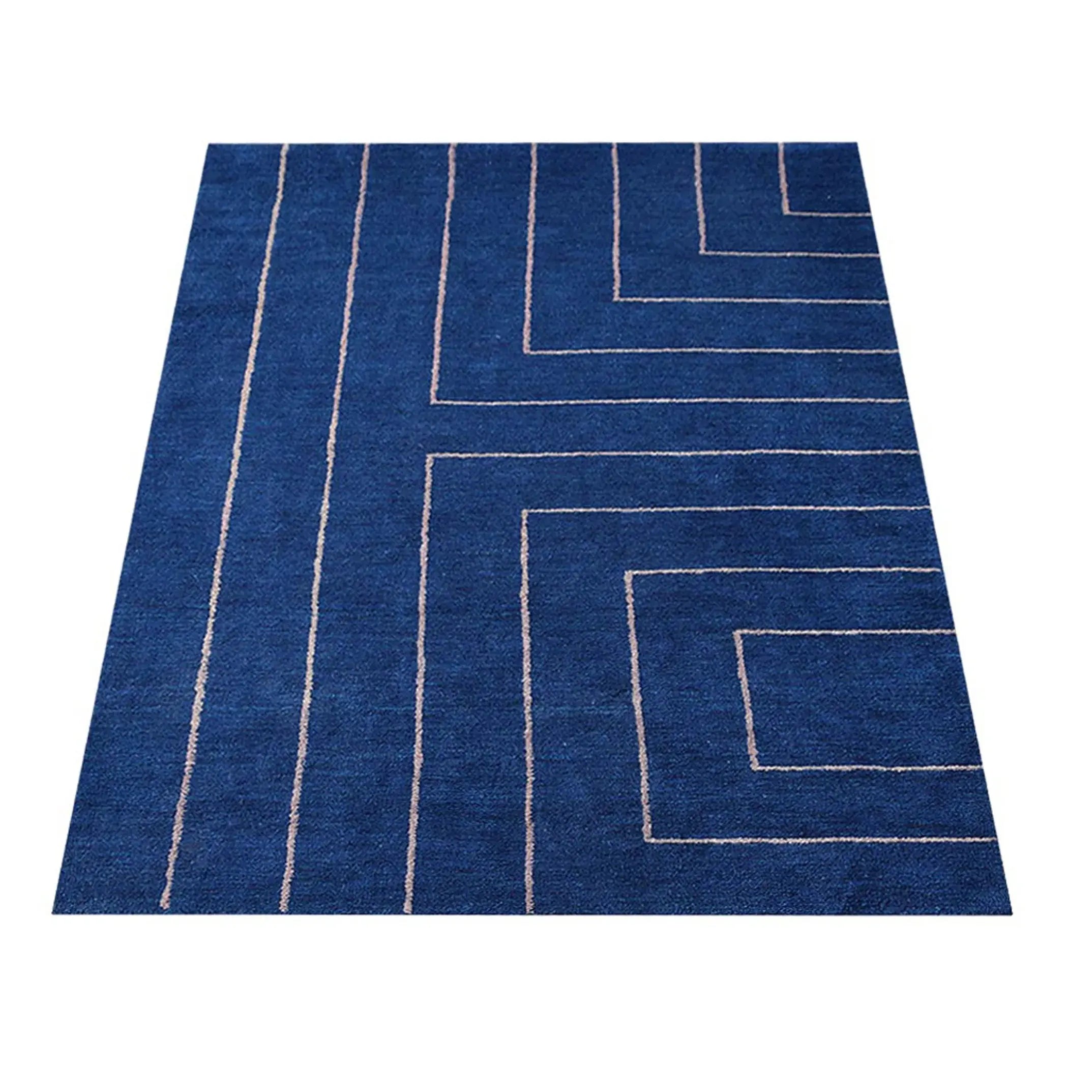 Rugsotic Carpets Hand Knotted Loom Silk Mix Area Rug Geometric Get My Rugs LLC