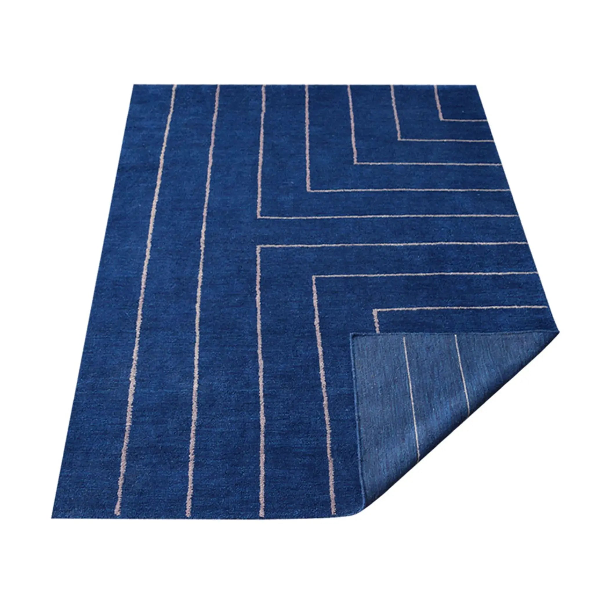 Rugsotic Carpets Hand Knotted Loom Silk Mix Area Rug Geometric Get My Rugs LLC