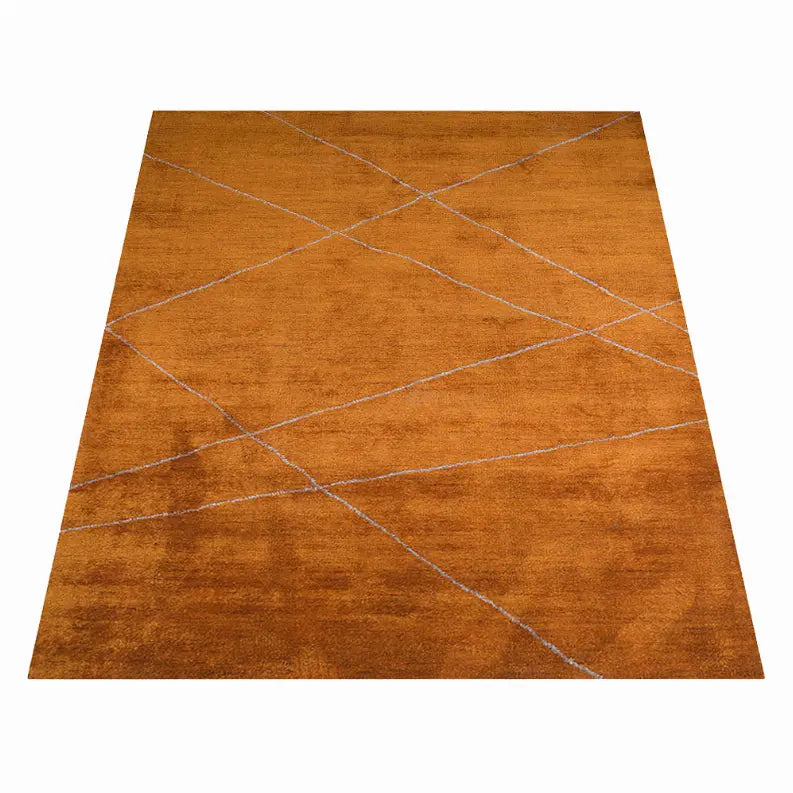 Rugsotic Carpets Hand Knotted Loom Silk Mix Area Rug Geometric Get My Rugs LLC