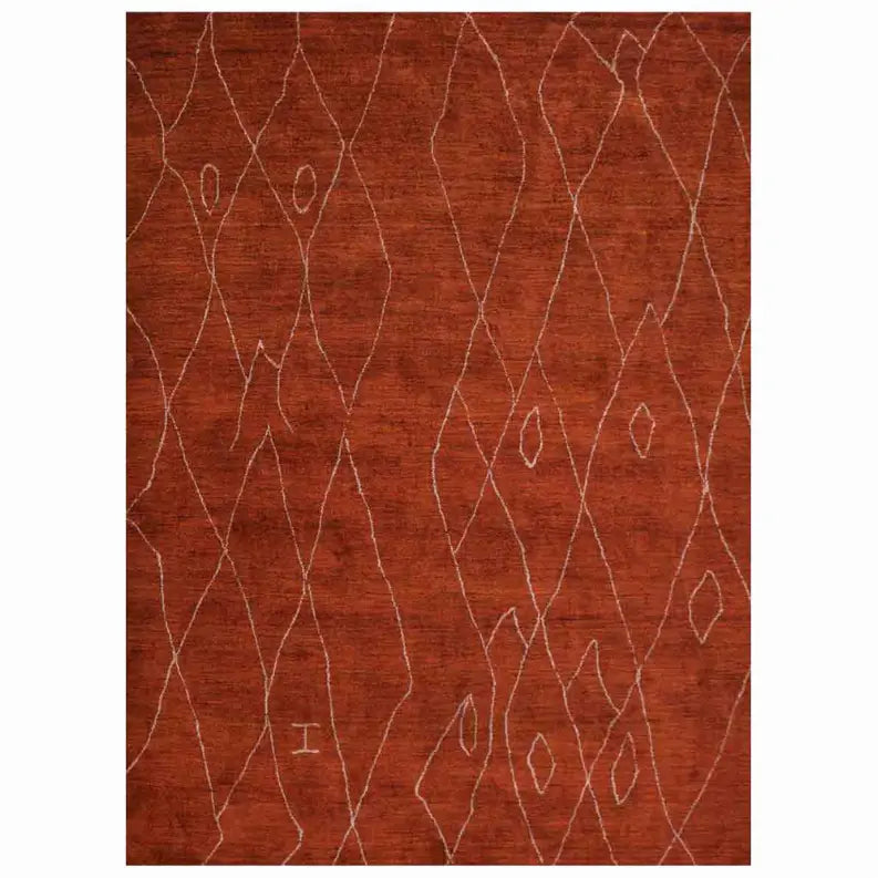 Rugsotic Carpets Hand Knotted Loom Silk Mix Area Rug Geometric Get My Rugs LLC