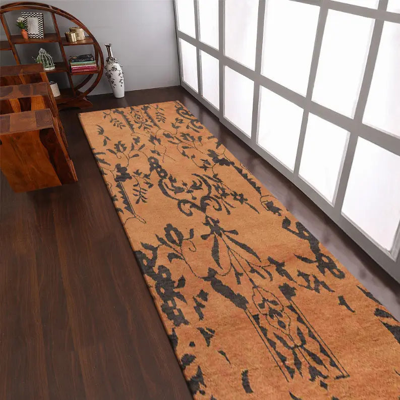 Rugsotic Carpets Hand Knotted Wool 2'6''x10' Runner Area Rug Floral Get My Rugs LLC