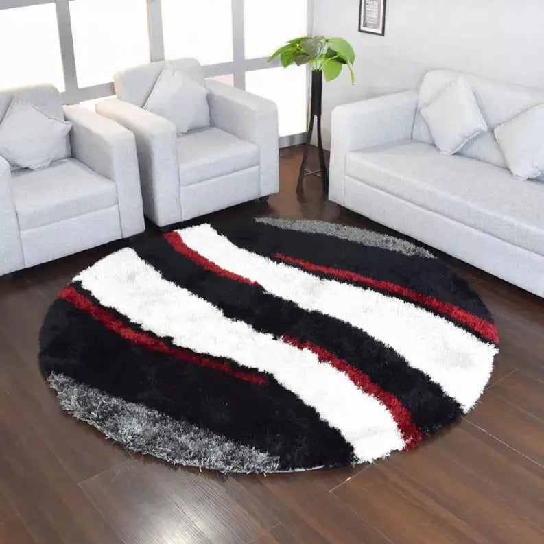 Rugsotic Carpets Hand Tufted Shag Polyester Round Area Rug Contemporary Get My Rugs LLC