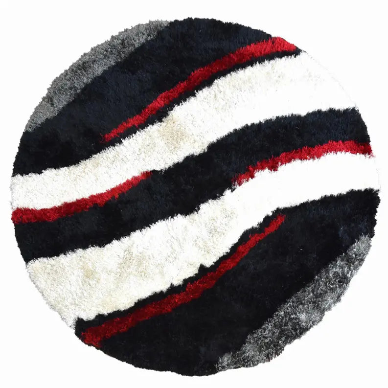 Rugsotic Carpets Hand Tufted Shag Polyester Round Area Rug Contemporary Get My Rugs LLC