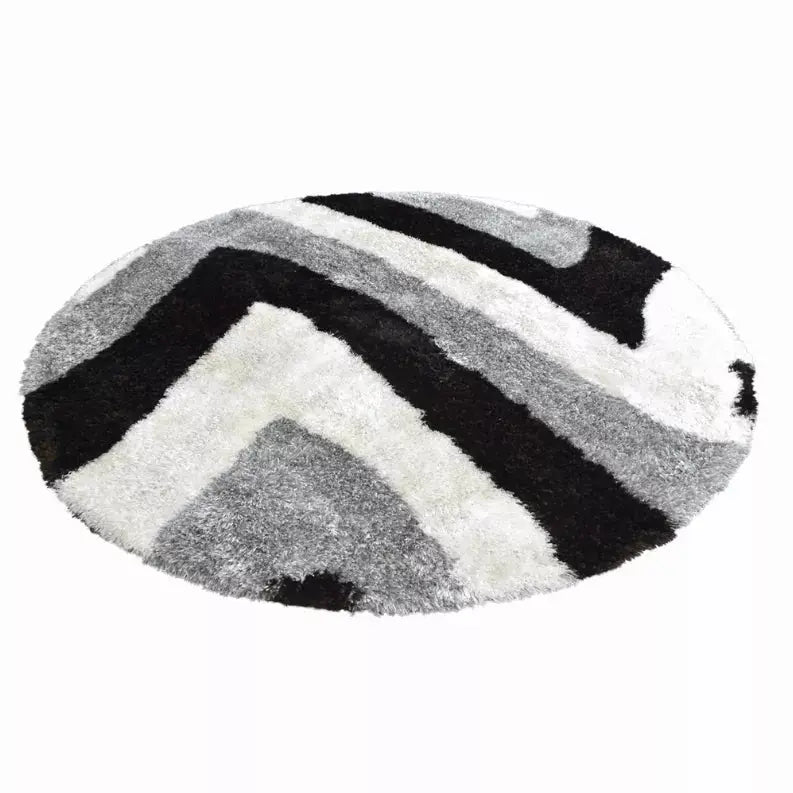Rugsotic Carpets Hand Tufted Shag Polyester Round Area Rug Contemporary Get My Rugs LLC