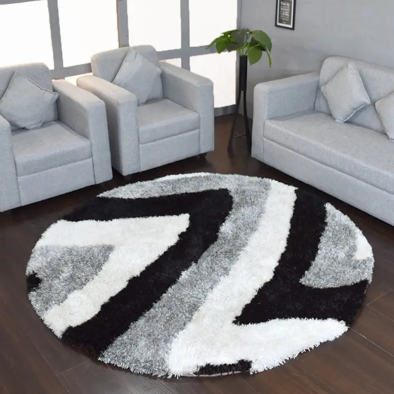 Rugsotic Carpets Hand Tufted Shag Polyester Round Area Rug Contemporary Get My Rugs LLC