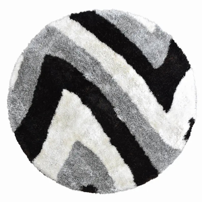 Rugsotic Carpets Hand Tufted Shag Polyester Round Area Rug Contemporary Get My Rugs LLC