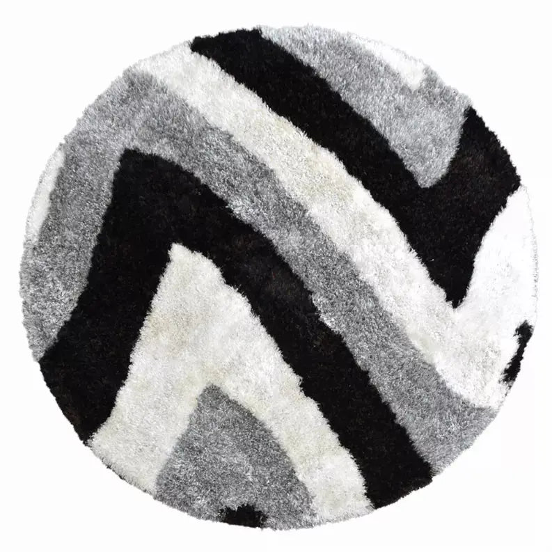 Rugsotic Carpets Hand Tufted Shag Polyester Round Area Rug Contemporary Get My Rugs LLC