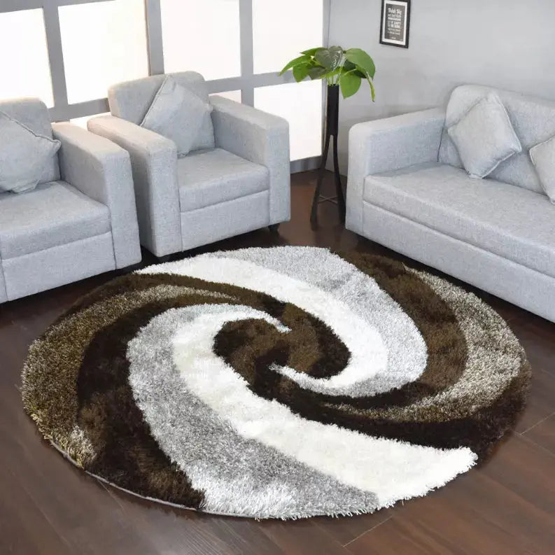 Rugsotic Carpets Hand Tufted Shag Polyester Round Area Rug Contemporary Get My Rugs LLC