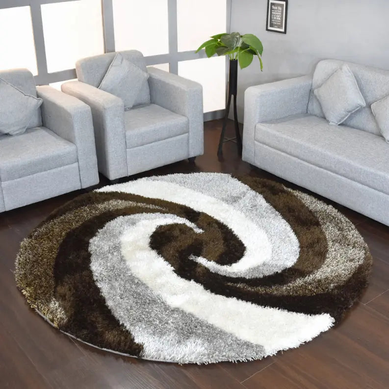 Rugsotic Carpets Hand Tufted Shag Polyester Round Area Rug Contemporary Get My Rugs LLC