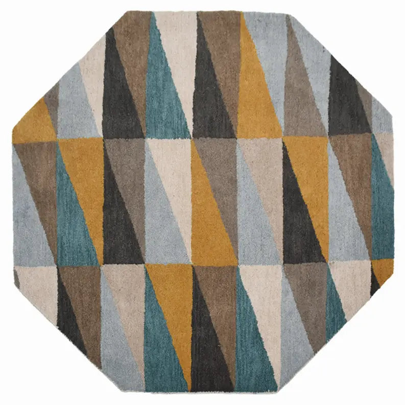 Rugsotic Carpets Hand Tufted Wool Octagon Area Rug Geometric Get My Rugs LLC