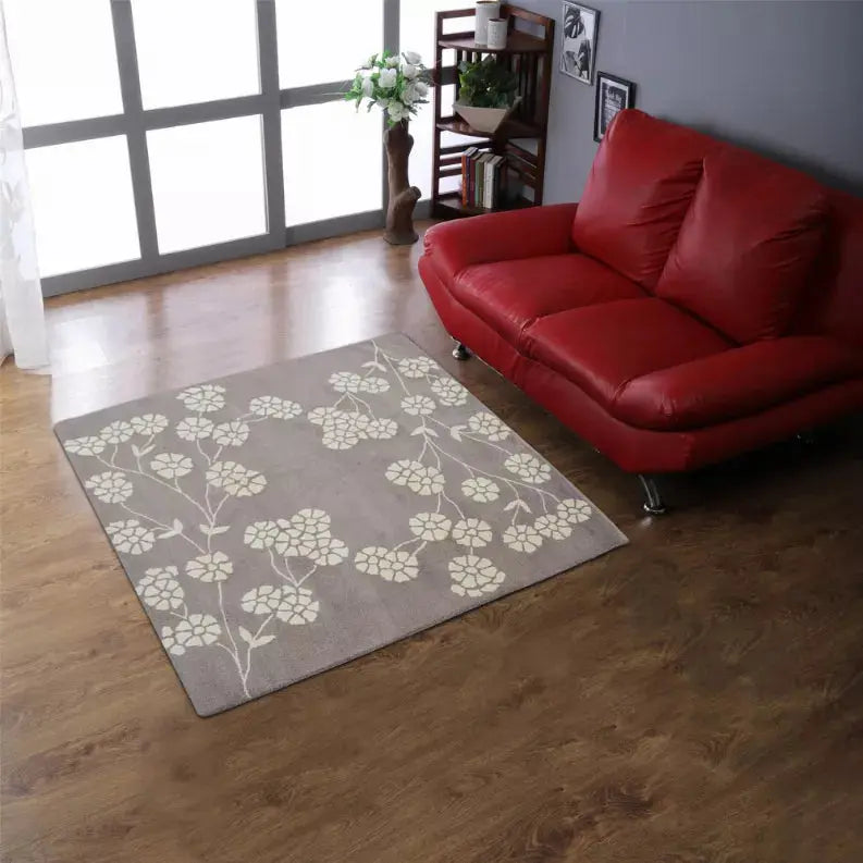 Rugsotic Carpets Hand Tufted Wool Square Area Rug Floral Get My Rugs LLC