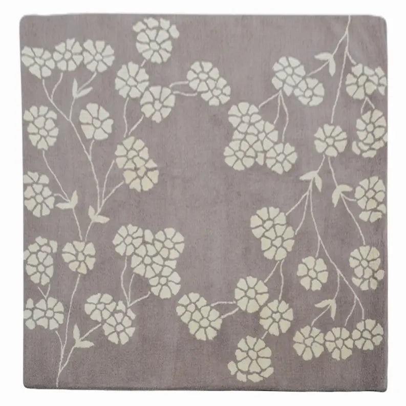 Rugsotic Carpets Hand Tufted Wool Square Area Rug Floral Get My Rugs LLC