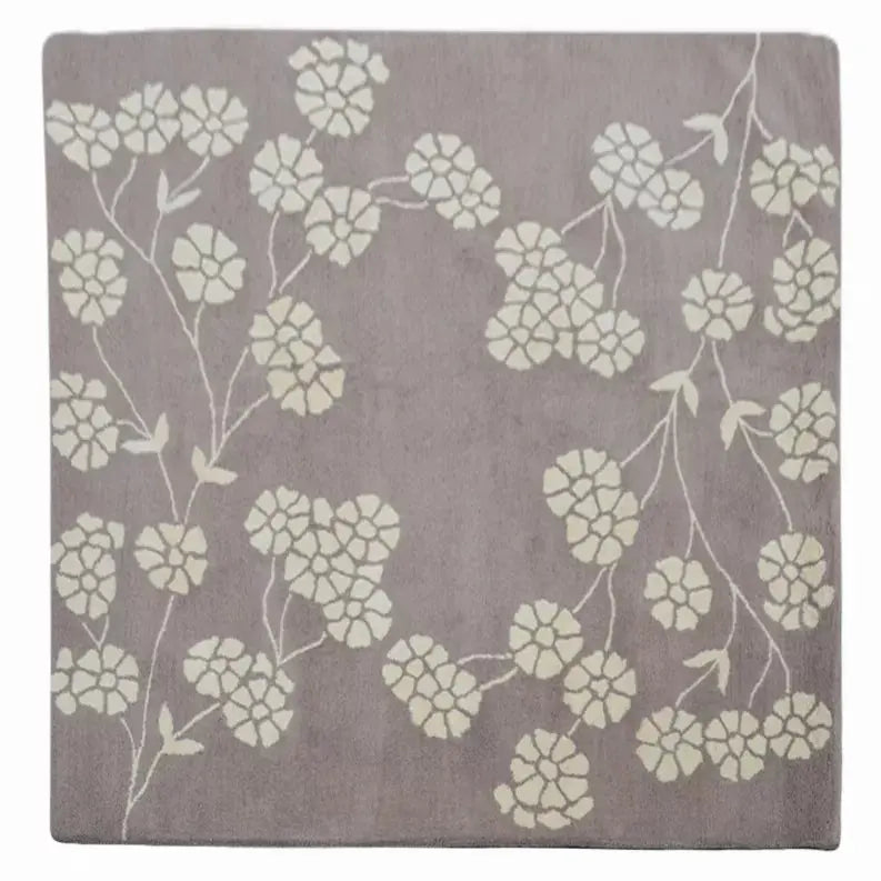 Rugsotic Carpets Hand Tufted Wool Square Area Rug Floral Get My Rugs LLC