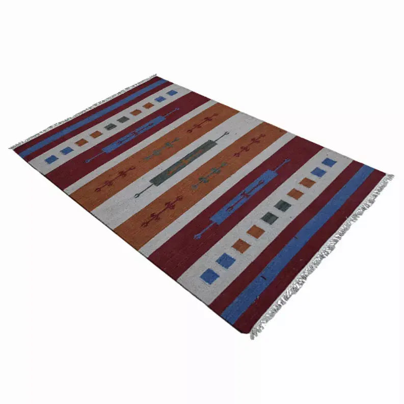 Rugsotic Carpets Hand Woven Flat Weave Kilim Wool Area Rug Contemporary Get My Rugs LLC