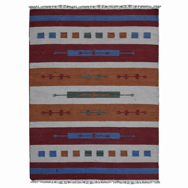 Rugsotic Carpets Hand Woven Flat Weave Kilim Wool Area Rug Contemporary Get My Rugs LLC