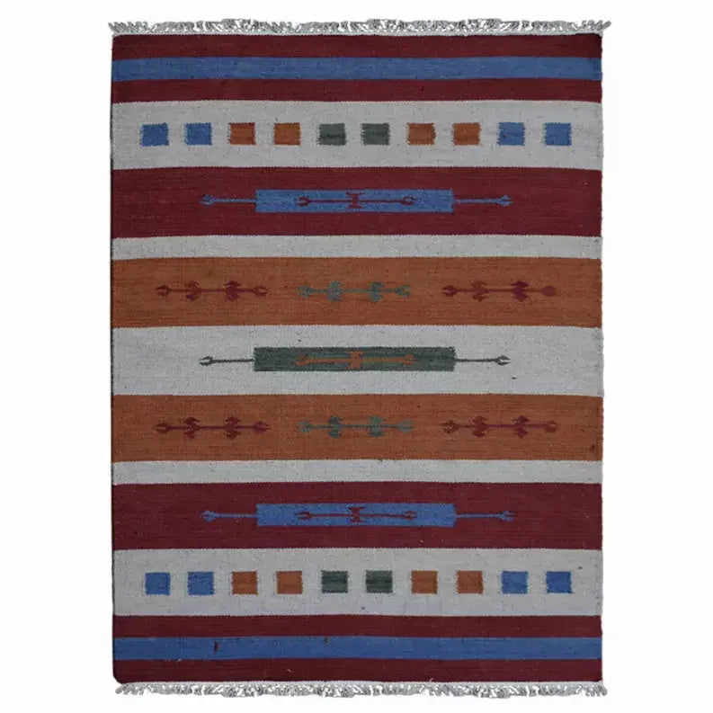 Rugsotic Carpets Hand Woven Flat Weave Kilim Wool Area Rug Contemporary Get My Rugs LLC