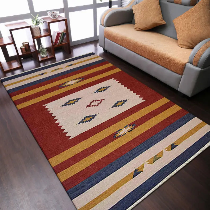 Rugsotic Carpets Hand Woven Flat Weave Kilim Wool Area Rug Contemporary Get My Rugs LLC