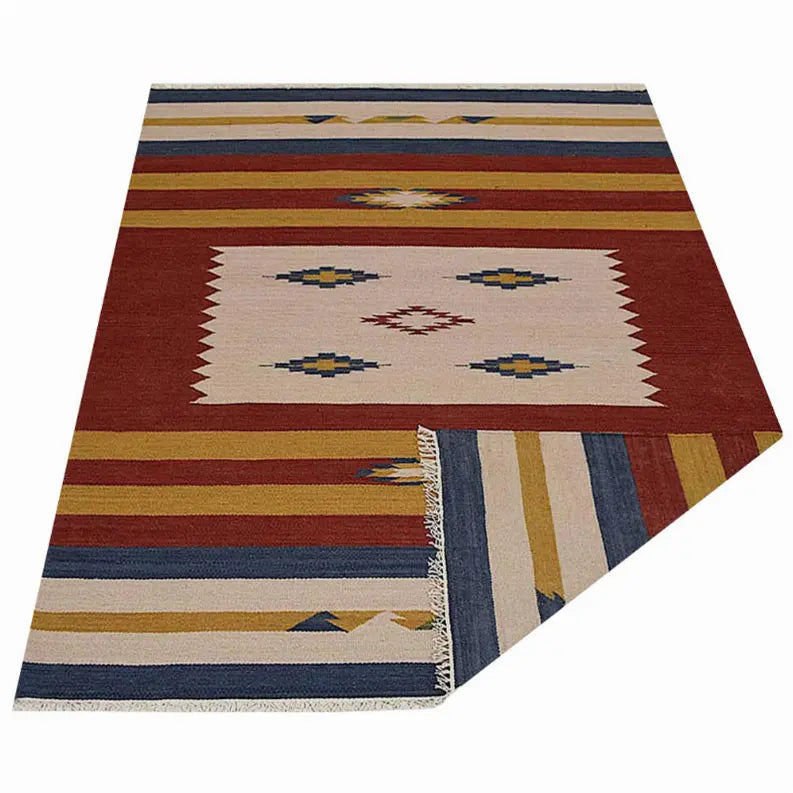 Rugsotic Carpets Hand Woven Flat Weave Kilim Wool Area Rug Contemporary Get My Rugs LLC