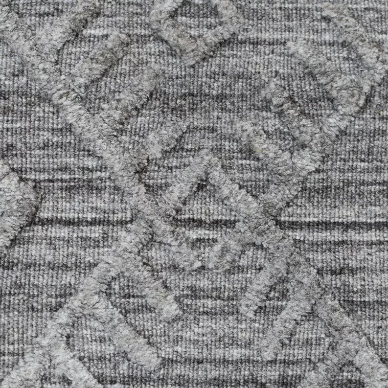 Rugsotic Carpets Hand Woven Overtufted Kilim Polypropylene 5'x8' Area Rug Geometric Dark Gray Get My Rugs LLC